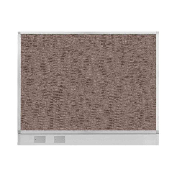 Hush Panel Configurable Cubicle Partition 5' x 4' Latte Fabric w/ Cable Channel